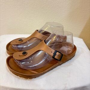 Birkenstock EVA Gizeh Rose Gold Metallic Sandals Shoes Women’s Size 37